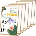 6 Pieces Acrylic Gold Sign Display Stand Frame for Wedding Art Photo Pictures 8.5 x 11 Inches