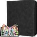 JoyHood Card Binder for Trading Card, Card Collection Binder with 12 Pocket - Hold Up to 960 Cards, Card Album Holder compatible with TCG/ PM/ MTG/ OPCG/ YGO Card (Black, 12 Pockets)