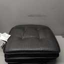 Klear Vu Omega Non-Slip Chair Cushions, Assembled in USA, U-Shaped Skid-Proof Seat Pads for Dining, Kitchen, Office, 15"x16", 4 Pack, Leather Black