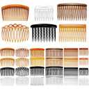 24 Pieces French Hair Side Combs Set Plastic Twist Comb Hair Clip Accessories for Women(9/11/15/16/17/23 Teeth Side)
