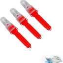 3Pcs Boat Flares,Smart Marine Signal Light,Boat Flares Marine Waterproof Emergency Signals for Fishing Nets, Buoys & Boats (Red)