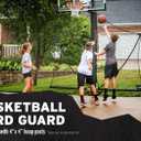 Silverback Basketball Yard Guard Defensive Net System Rebounder with Foldable Net and Arms into Pole, White/Black, Large