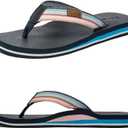 Pevino Women's Orthotic Flip Flops,Casual Comfortable Yoga Mat Thong Sandal with Arch Support (10, Navyblue)