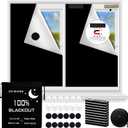 Magnetic Blackout Blind,100% Portable Blackout Curtain for Bedroom,No Drill Window Shades,DIY Cut Black Out Window Cover with Suction Cups and Magnetic Closure,2 Way to Put Up (118" x 57")