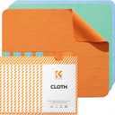 K&F CONCEPT 12 Pack Lens Cleaning Cloth | Microfiber Cleaning Cloth | Glasses Cleaning Cloths | Eyeglass Lens Cleaner | Eyeglasses, Camera Lens, VR/AR Headset Screen Cleaning | Orange & Green & Blue