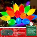 HAYATA Music Christmas Lights 35 LED C9 String Light - Fairy Xmas Decor Lighting for Outdoor, Indoor, Patio, Party, Home, Wreath, Garland, Christmas Tree Decoration. (Multi Color)
