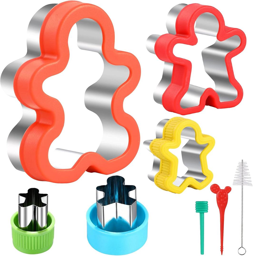 Gingerbread Man Cookie Cutters Set, Christmas Cookie Cutter Shapes, Stainless Steel Christmas Cookie Cutters, Fruit Vegetable Sandwich Cutter, Food Decoration Baking Tools & Accessories