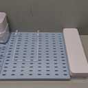 Peg Board Combination Kit, 4 Pegboards with 20 Accessories, Pegboard Wall Organizer for Office, Nursery & Home Storage, Key Holder, 25.6"x25.6"  Nail-Free InstallationBlue