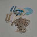 Light-Dusty Blue Beige-Champagne Women Birthday-Decorations - 21pcs Boho Neutral Happy Banner Garland, Paper Streamers Lanterns, Flower Tissue Pom Poms Fan Supplies, Wall Backdrop Party Decor Huglony