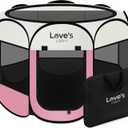 Love's cabin Pet Puppy Dog Playpen, Medium Dog Tent Crates Cage Indoor/Outdoor, Portable Playpen for Cat, Foldable Pop Up Dog Kennel Playpen with Carring Case, Removable Zipper Top, Light Pink, Size: 30.0"L x 30.0"W x 23.0"H