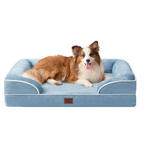 EHEYCIGA Orthopedic Dog Beds for Large Dogs, Waterproof Memory Foam Large Dog Bed with Sides, Non-Slip Bottom and Egg-Crate Foam Pet Couch Bed with Washable Removable Cover, Washed Blue
Blue,Grey Dog Bed