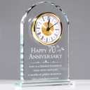 YWHL 70th Wedding Anniversary Clock Gifts for Parents Grandparents, 70th Wedding Anniversary Glass Keepsake for Couples, Meaningful 70 Years Marriage Party Home Decor (Battery not Included)