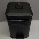 CEROELDA Small Trash Can with Lid5L/1.3 Gal, Stainless Steel Outdoor Dog Poop Garbage Can Farm house Retro Metal Waste Bin w/Step Pedal for Bathroom Bedroom Office Soft Close Black