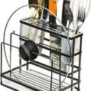 Universal Knife Block Holder, Kitchen Knife Holder Storage Organizer,Kitchen Utensils Holder, with Drain Tray,Towel Rack,Forks Spoons Knives Chopsticks Rack,Kitchen Countertop Rack