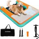 HEYBOARD Inflatable Dog Pool Ramp for Large Dogs Safe Dog Dock Boat Ramp Floating Pontoon Ladder Steps for Dogs Up to 230 lbs with Non-Slip EVA for Pool & Lake