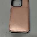 KIHUWEY Compatible with iPhone 15 Pro Wallet Case Credit Card Holder, Premium Leather Kickstand Flip Hidden Magnetic Clasp Durable Shockproof Protective Cover for iPhone 15 Pro 6.1 inch (Rose Gold)
