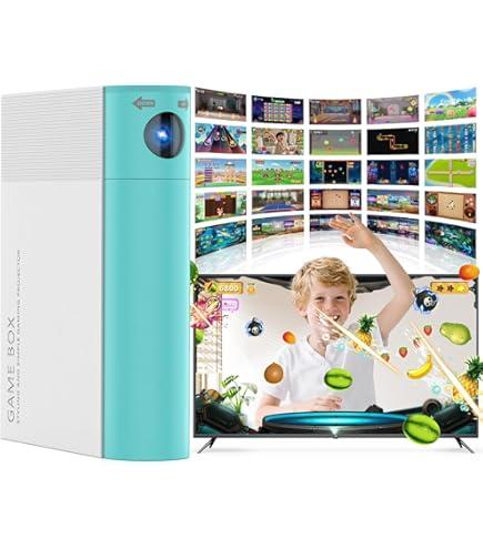 AR Sports Game Console for Kids 6-12, White & Green, 21 Built-in Motion Games (11 AR + 10 Handheld), Interactive Indoor Play System, Birthday Gift for Boys and Girls