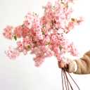 PARTY JOY 6PCS Cherry Blossom Branches, Artificial Fake Flowers Stems Silk Tall Flower Arrangement Cherry Blossom Decor for Home Wedding Centerpieces Decoration(Pink)
