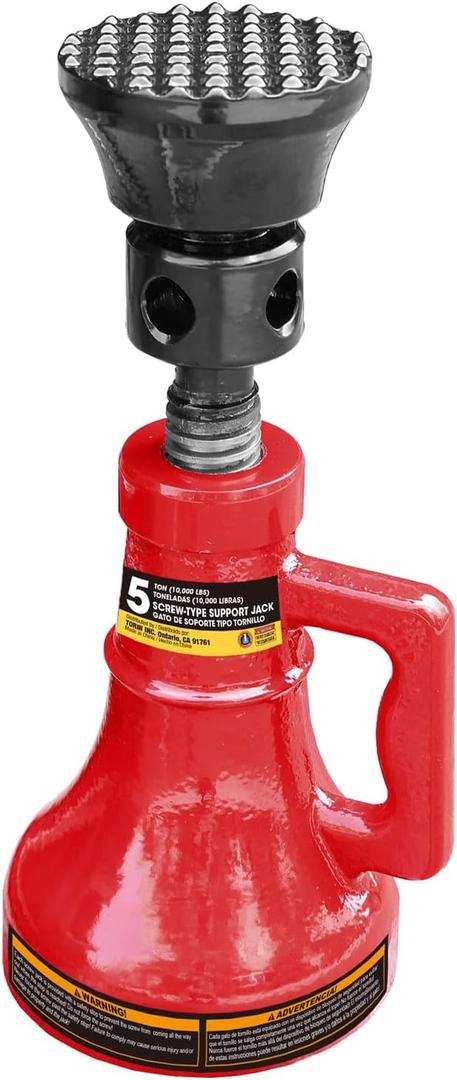 5 Ton (10,000 LBs) Professional Car Support Screw Jack for House Construction Bridge Stabilization, Red