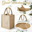 20 Pack Burlap Tote Gift Bags with Handles for Bridesmaid Bachelorette Wedding, 7.9 x 9.8 x 5.9 Inches Buk Reusable Jute Welcome Proposal Bags Baby Shower Wedding Party Supplies(Pink)