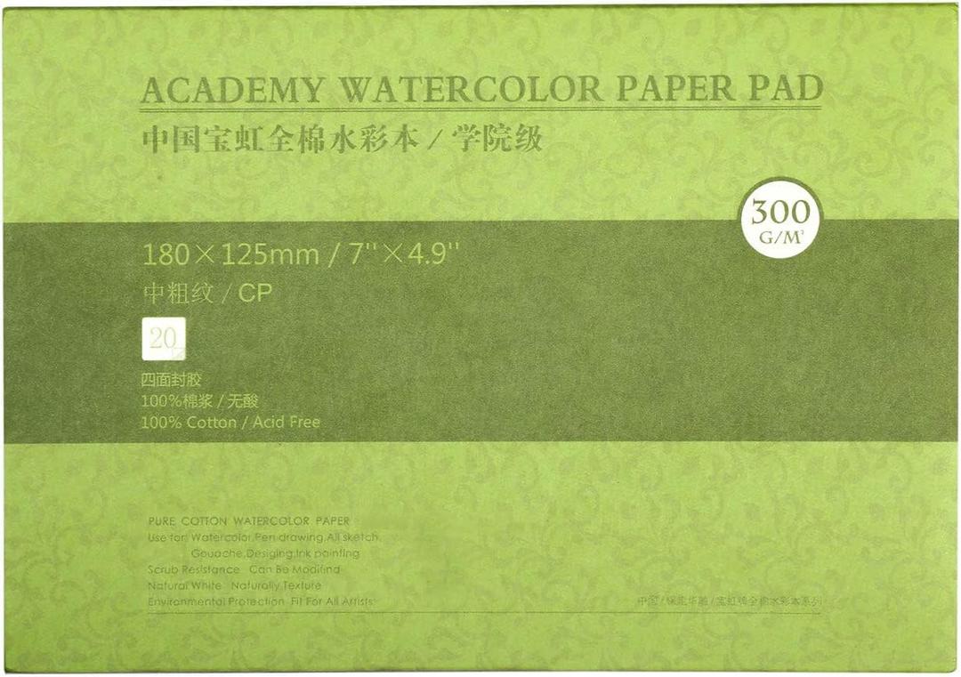 MEEDEN 5X7 Watercolor Paper Block, Textured Surface Watercolor Paper, Cold Pressed, 20 Sheets (140lb/300gsm) Art Paper for Watercolor Gouache Ink Acrylic and More (57")