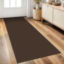Braided Runner Rug 2x5 Ft Washable Runners for Hallways Non Slip Rubber Backed Kitchen Runners Cotton Entryway Runner Indoor, Woven Floor Carpet for Hall Kitchen Bedroom, Brown