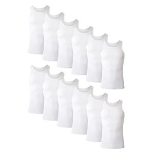 Hanes Men's Pack, Moisture-Wicking Ribbed, Lightweight Cotton Tank Undershirts, White , Large, 5 Count ( Pack of 1)