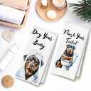 SkipTiger Funny Rottweiler Hand Towels for Bathroom Washroom, Dog Bathroom Decor, Rottweiler Gifts for Women Men, Humorous Dog Hand Towels, 16x24 Inch Set of 4