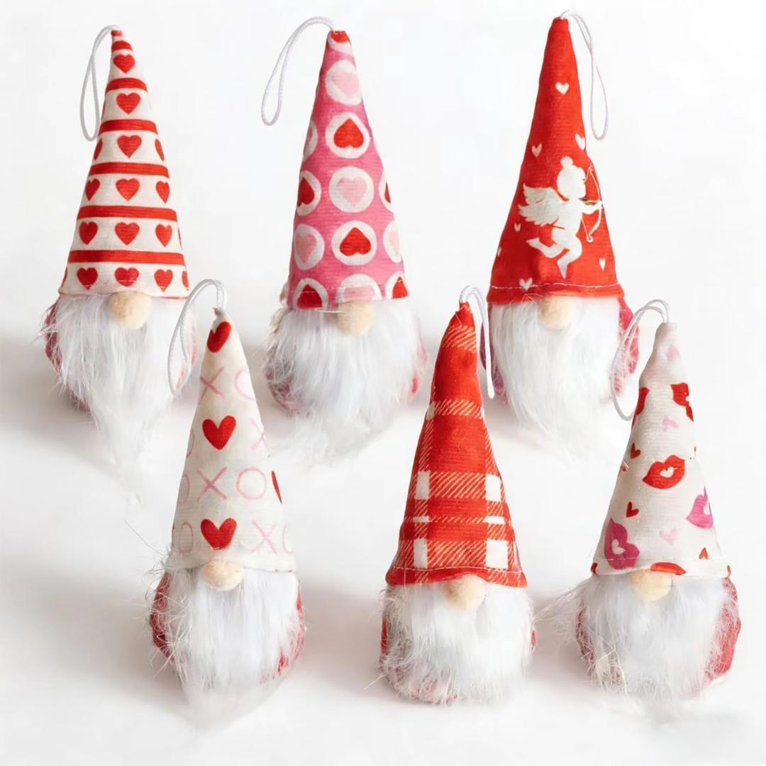 2 x Valentines Day Tree Ornaments Large, 6 Inch Valentines Day Christmas Tree Decorations Hanging Ornaments for Holiday Home Indoor Decorations