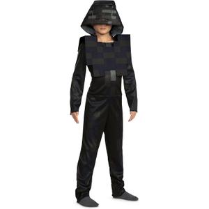 Disguise Boys Wither Skeleton Minecraft Costume, Official Minecraft Costume With Hooded Jumpsuit for Kids (L (10-12))