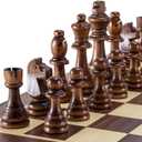 AMEROUS Wooden Chess Pieces Only, Tournament Staunton Wood Chessmen with 3.5 inches King, Chess Game Pawns for Chess Board Game, Replacement of Missing Pieces (2 Storage Bag Included)