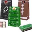 woric 36 Pack Football Goodie Bags with Stickers, Football Party Bags Paper Gift Snack Bag for Game Sports Theme Party Favors Supplies Superbowl Decor(9.4 * 5.1 * 3.1in) (Brown&Black&Green(Football Style))