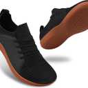 relxfeet Men's Barefoot Shoes Minimalist Cross-Trainer Shoes Wide Toe Walking Shoes Zero Drop Sole Trail Running Sneakers (10.5 Wide, Black Rubber)