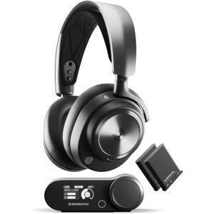 SteelSeries Arctis Nova Pro Wireless 61520 Gaming Headphones, Wireless, Sealed, High Resolution Active Noise Canceling, Compatible with PC, PS5, PS4, Switch, Hi-Fi Sound, Black, Adjustable