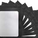 STUs 100 Pack Mylar Bags 5.9 x 8.7 Inch Smell Proof Bags with Clear Window Foil Pouch Bag Flat Bags Matte Black