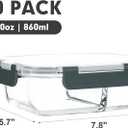 M MCIRCO 10-Pack,30 Oz Glass Meal Prep Containers 2 Compartments Airtight Lunch Bento Boxes with Lids, Glass Food Storage Containers, Microwave, Oven, Freezer, Dishwasher