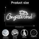 Congrats Grad Neon Sign 25.31x 9.64Inch large Graduation Neon Sign for Backdrop Grad Led Sign Graduation Light Up signs Neon Light With Graduation Cap Scroll for Class Of 2026 Party Celebrations