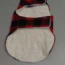 Malier Winter Coat for Dogs - Classic Plaid Fleece Cold Weather Jacket With Pocket, Windproof Warm Vest Clothes for Dogs (Red, Medium)