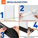 MAGZO Door Draft Stopper, 30 Inch Adjustable Under Door Gap Filler, Fits 26'' - 30'' Bottom Widths, Seals Gaps up to 1.7", Soundproof Sweep Blocks Air, Noise, Light, Dust- Black