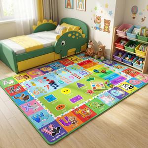 Kids Rug - 3x5 Feet ABC Rug for Playroom Nursery Educational Area Rugs with Alphabet Numbers Shapes Animals Children Play Mat for Bedroom Classroom Floor Decor