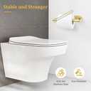 Brushed Gold Toilet Paper Holder, Upgraded SUS304 Stainless Steel Toilet Roll Holder, Modern Double Base Paper Towel Holder Wall Mount for Bathroom, Kitchen, Washroom