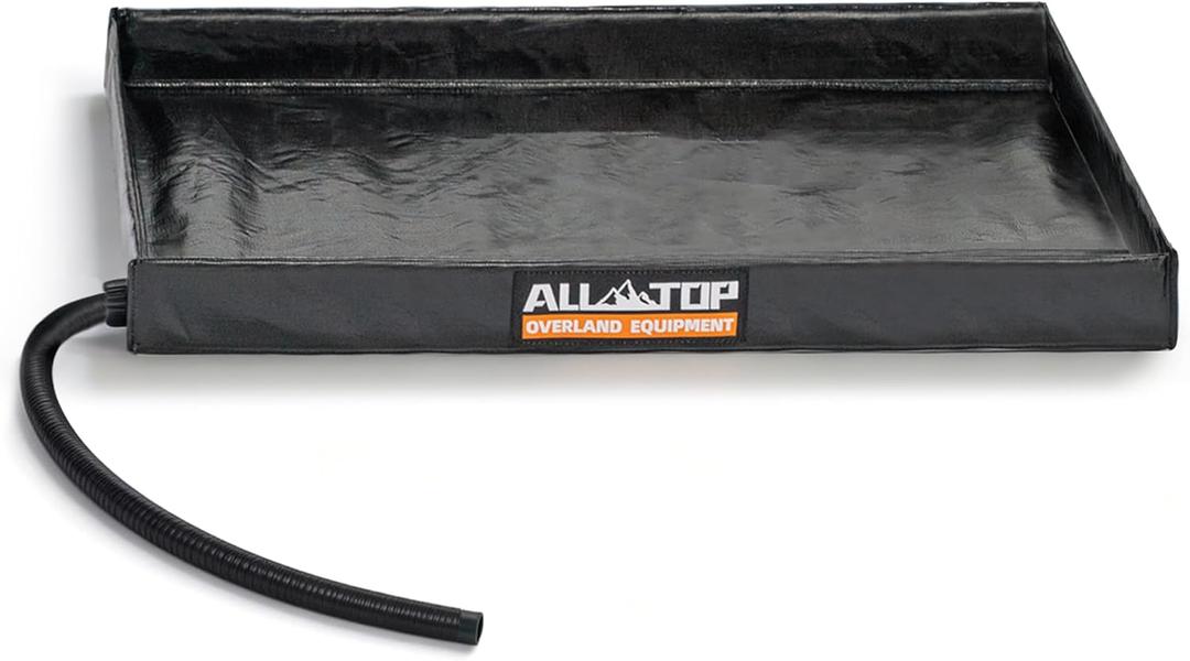 ALL-TOP Shower Room Water Base, 41x41x5in Foldable Collapsible Shower Basin Pan w/Removable Drain Pipe, Universal Shower Tent Waterproof Mat w/Storage Bag