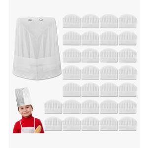 WSSROGY 30 Pack Adjustable Chef Hats for Kids, Disposable Bakery Hats Bulk for Cooking, Baking, Pizza Party, Decorations