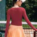 RUNNING GIRL Long Sleeve Workout Tops for Women Soft Crew Neck Basic Tight Cropped Top Casual Seamless Shirt (X-Large)