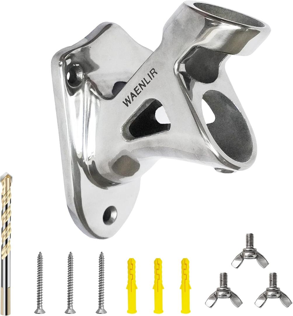 WAENLIR Two Position Stainless Steel Flag Pole Holder 1-1/4 inch, Heavy Duty and Rust Free Flag Mounting Bracket for House 1 1/4 inch (1.25 inch Inner Diameter)