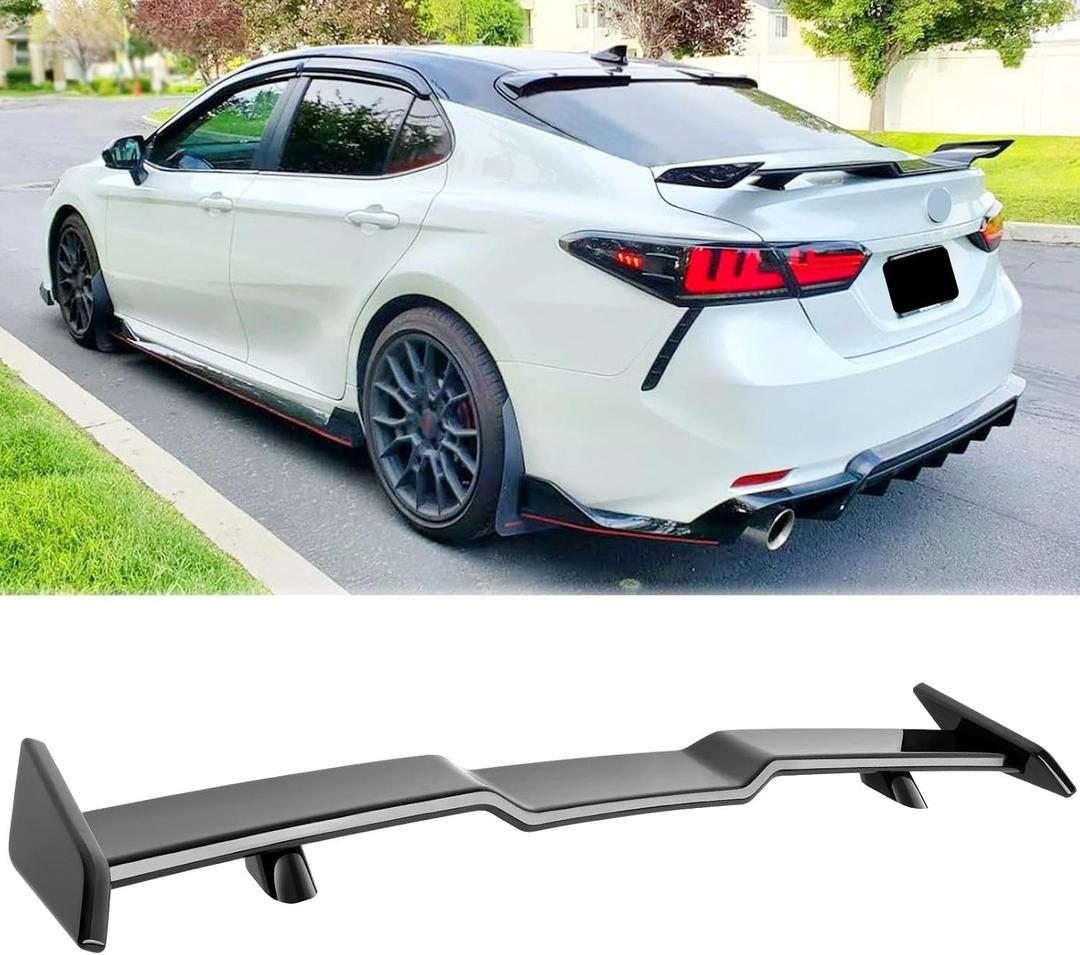 Toyota Camry Spoiler 57inch Rear Spoilers Compatible with 2018-2023 Toyota Camry,Honda Accord Glossy Black PP Universal Trunk Spoiler Wing for Sedan