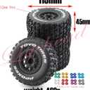 Lifehead 1/10 RC Short Course Truck Tires for All Terrain，Suitable for TRAXXAS Slash4X4 HuanQi 727 ARRMA SENTON 3S Losi Ford Raptor Baja Rey/ 113mm OD High-Performance Short-haul Truck Tires（Black）