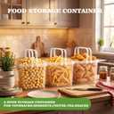 1.3 Gallon 5 Pack Double Handles Square Bucket, Food Grade Plastic Bucket with Lid, White Stackable Food Storage Containers Set for Kitchen Organization,Fruit,Cookies,Dry Goods