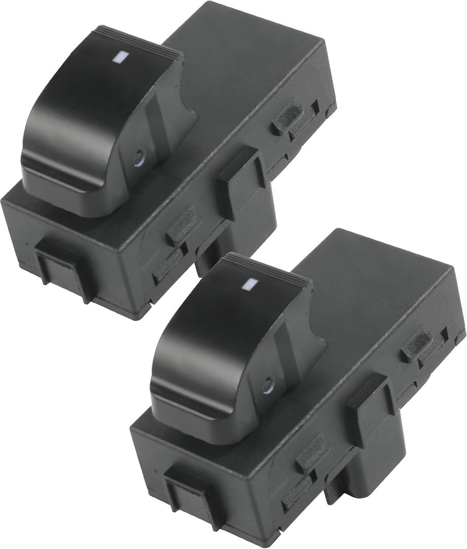 Pack of 2 Power Window Switch Control Switch, Black, Push Button Actuator, ON-OFF Operation, Replaces OE 22895545,15888174