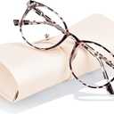 FONHCOO TR90 Blue Light Blocking Glasses for Women and Men, Computer Glasses, Round Clear Lens Anti Blue Light Glasses, Anti Eyestrain and UV Glare for Gaming and Reading